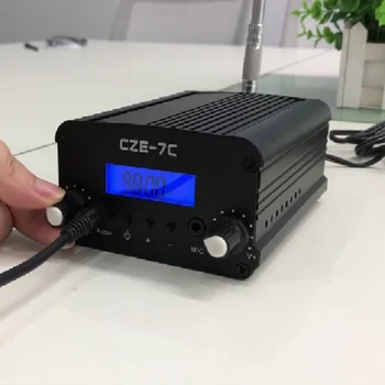 1 Вт/7 Вт CZE-7C FM-стереовещательная радиостанция FM-передатчик Аудио конвертер FM-передатчик