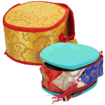 1 комплект Традиционный непальский ручной барабан из овчины, Религиозный ручной барабан Изображение 2
