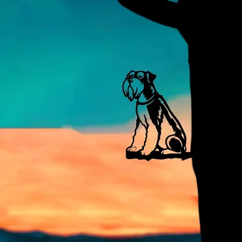1 шт. Виниловая наклейка с графическим изображением ствола, украшение для забора, Бородатая собака на ветке дерева, настенный декор для вечеринки в саду
