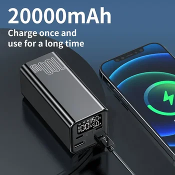 100000 мАч Power Bank Type C PD 65 Вт Быстрая Зарядка Powerbank Внешнее Зарядное Устройство Для Смартфона Ноутбука Планшета iPhone Xiaomi Изображение 2