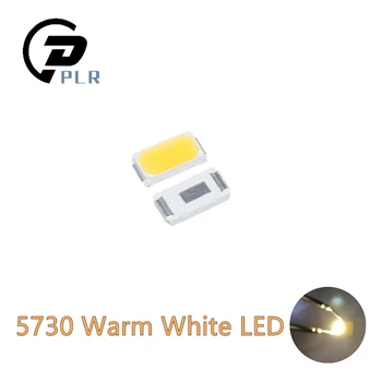 1000шт 5730 SMD LED 50-55 ЛМ Лампа 0,5 Вт со светодиодным Чипом Теплого белого цвета для LED CCT: 2800-3000 К До сих пор 3 В Изображение 2