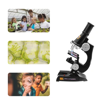100X 200X 400X 450X Набор для биологического микроскопа, лабораторный микроскоп для детей, научная портативная светодиодная лупа для электроники Изображение 2