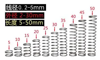 10шт точечная пружина серии 0,5 * 3 * 50 мм, пружины для сжатия проволоки 0,5 мм