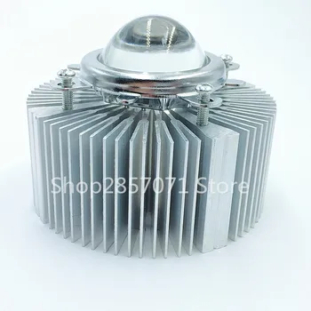 12 В до 100 Вт Светодиодный алюминиевый радиатор Круглый + 60 градусов 20-100 Вт комплект отражающих линз Изображение 2
