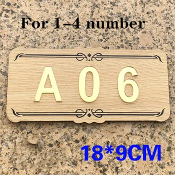 18x9 см Наклейка с номером дома из массива дерева, номер двери для отеля, цифровые номера дверей, 3-4 пользовательских номера Изображение 2