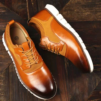 2023 Мужская повседневная обувь, мужские деловые туфли-оксфорды с перфорацией типа 