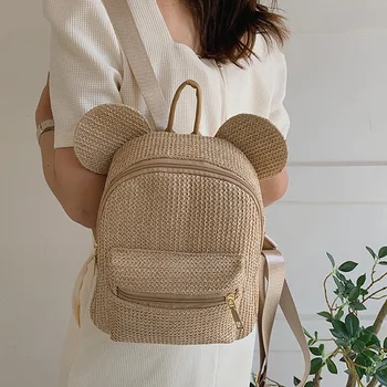 2023 Новый женский рюкзак, модный Высококачественный рюкзак из травяной ткани, повседневный Универсальный рюкзак для хранения для девочек