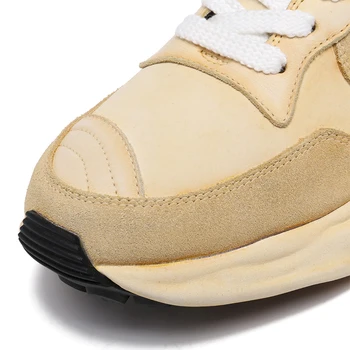 2023 Японские Модные Кожаные Кроссовки Man Из Воловьей Кожи, Мужская Дизайнерская Подошва С круглым носком, Дышащая Прогулочная Обувь Большого Размера Изображение 2