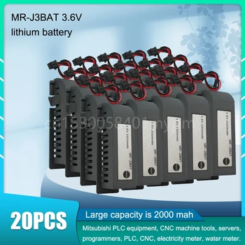 20ШТ 3,6 В 2000 мАч Литиевая батарея MR-J3BAT C119A с черным разъемом для сервопривода системы ЧПУ M70
