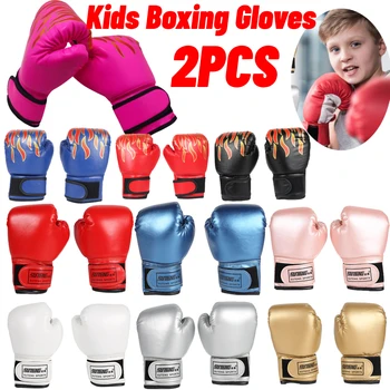 2шт Детские боксерские перчатки из искусственной кожи, перчатки для борьбы ММА, Боксерская груша, тайские перчатки для кикбоксинга, профессиональные перчатки для детей, детские тренировки