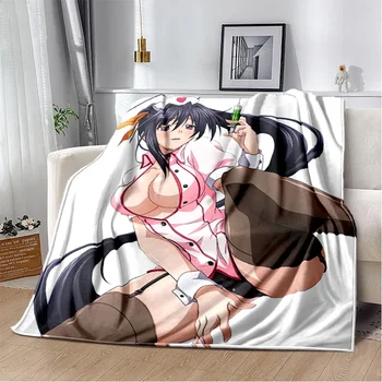 3D Сексуальная девушка из аниме средней школы DxD Мягкий плюш, Фланелевое одеяло для гостиной, спальни, кровати, дивана, детей для пикника Изображение 2