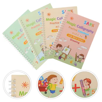 4 книги, тетрадь для упражнений по английскому, тетрадь для малышей, практикум по письму для детей