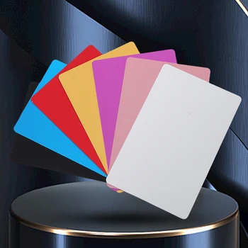 50/100шт Многоцветная визитная карточка Гладкие пустые именные карточки из алюминиевого сплава, металлический лист, отладочная машина для маркировки с лазерной гравировкой Изображение 2