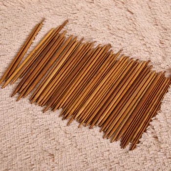 55шт Ткацкие инструменты Наборы для вязания 11 размеров Бамбуковый набор круглых спиц Практичный 13 см для плетения проектов из пряжи для вязания