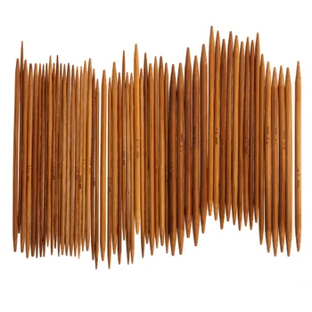 55шт Ткацкие инструменты Наборы для вязания 11 размеров Бамбуковый набор круглых спиц Практичный 13 см для плетения проектов из пряжи для вязания Изображение 2