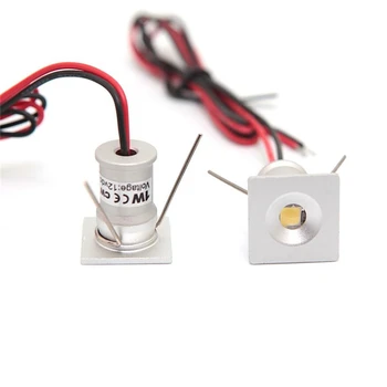9 шт./лот DC12V 1 Вт светодиодный мини-светильник Водонепроницаемый IP65 точечный светильник для шкафа круглый / квадратный