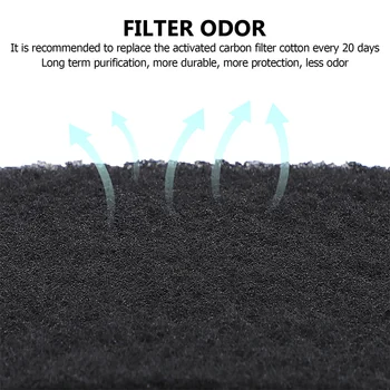 9шт Фильтровальные прокладки для кошачьего туалета с активированным углем, дезодорирующие подушки (черные) Изображение 2