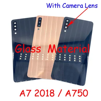 AAAA Качественный Стеклянный Материал Для Samsung Galaxy A7 2018 A750 Задняя Крышка Батарейного Отсека С Корпусом Объектива Камеры Запчасти Для Ремонта Корпуса