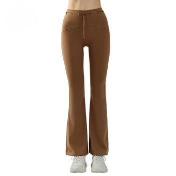 AL0lulu/ расклешенные брюки для йоги на открытом воздухе, женские обтягивающие широкие брюки с высокой посадкой, подтягивающие бедра, облегающие брюки для йоги