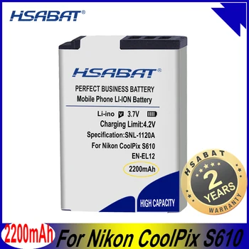 HSABAT EN-EL12 2200 мАч Батарея для Nikon CoolPix S610 S610c S620 S630 S710 S1000pj P300 P310 P330 S6200 S6300 S9400 S9500 S9200