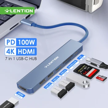 Lention USB 3,0 КОНЦЕНТРАТОР 4K 30Hz Type C к HDMI 2,0 PD 100 Вт Адаптер Для Macbook Air Pro iPad Pro M2 M1 Аксессуары Для ПК USB C КОНЦЕНТРАТОР