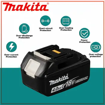 Makita 100% оригинальный 18V Makita 4000 мАч литий-ионный перезаряжаемый электроинструмент 18V сменный аккумулятор BL1860 BL1830 BL1850 BL1860B