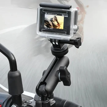 Motowolf Зеркало для камеры мотоцикла, держатель руля, кронштейн для крепления на 1/4 дюйма, подставка для экшн-камер Изображение 2