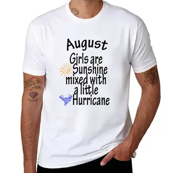 New August Girls are sunshine в сочетании с маленьким ураганом-рубашка, футболка, толстовка, футболка идея подарка, футболка, мужские футболки