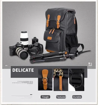 Roadfisher Водонепроницаемый Ударопрочный Холст DSLR Камера Сумка Для Путешествий На Открытом Воздухе Повседневный Рюкзак Чехол-Вкладыш Для Canon Nikon Sony Изображение 2