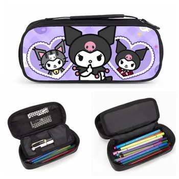 Sanrio Hello Kitty Kuromi Пеналы для карандашей для детей Начальной школы, сумки-органайзеры для ручек большой емкости, модные Сумки-органайзеры Kawaii Bag Изображение 2