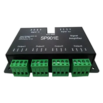 SP901E SPI контроллер светодиодный Усилитель сигнала 4CH group для WS2812 2811 dmx512 led pixels strip magic module DC5V-24V Изображение 2