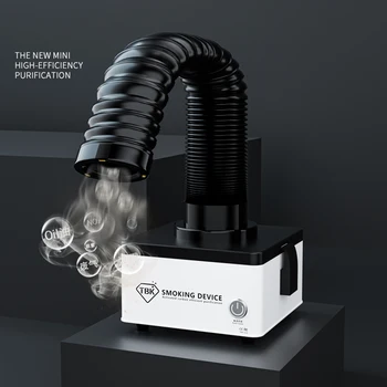 TBK-638 Мини-Инструмент для курения с эффективной очисткой, паяльник, Поглотитель дыма ESD, Вытяжка дыма со светодиодной подсветкой, инструменты для ремонта