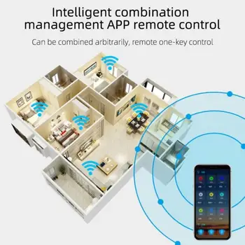 Tuya Smart Life 4-полосный WiFi Интеллектуальный переключатель таймера освещения Беспроводное приложение Модуль дистанционного голосового управления Home Изображение 2