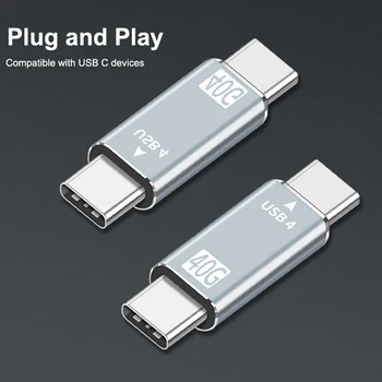 Адаптер Type-C 40 Гбит /с USB 4.0 для синхронизации данных между мужчинами, удлинительный кабель, разъем для замены адаптера USB-C на Type C Изображение 2