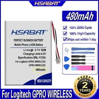 Аккумулятор HSABAT 480 мАч для беспроводной мыши Logitech G PRO с 3-проводным разъемом