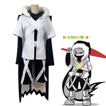 Аниме-игра Undertale XTALE Cross Sans Косплей костюм Белый плащ-накидка Боевая форма Взрослый мужчина женщина Костюм для вечеринки на Хэллоуин