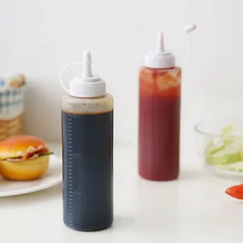 Бутылочки для отжима приправ, бутылочки для кетчупа, бутылочки для кухонного соуса, пустая пластиковая бутылочка для жидкости с герметичной крышкой для жидкостей Изображение 2