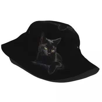 Весенние головные уборы, аксессуары для черной кошки, шляпа-боб, модная шляпа от солнца для девочек, Kawaii Pet, легкая шапочка для рыбалки, пеший туризм Изображение 2