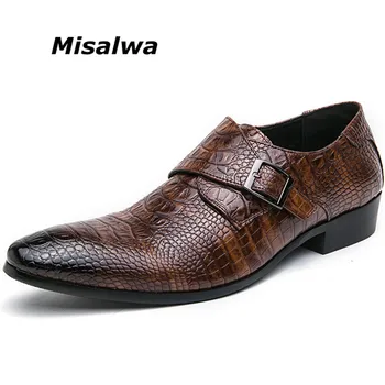 Вечерние Мужские Модельные туфли Misalwa На высоком Каблуке С узором 