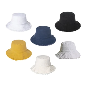 Взрослая потертая шляпа-ведро, складная шляпа с широкими полями, шляпа для подростков в стиле попрошайки N2UE