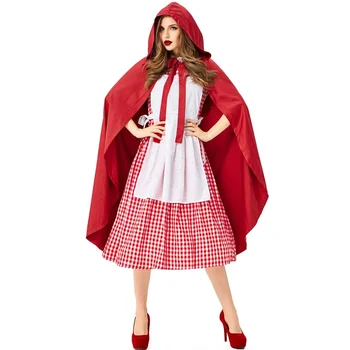 Взрослый костюм Красной Шапочки для косплея для женщин на Хэллоуин, маскарадное платье для вечеринки Марди Гра
