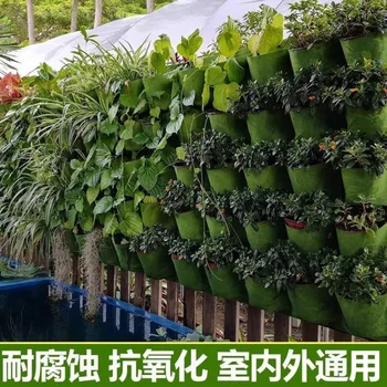 Войлочный мешок для посадки, вертикальная стена для озеленения растений, балкон, настенный трехмерный артефакт для посадки овощей, подвесная доска Изображение 2