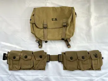 . Вторая мировая война WW2 Армия США M1936 M36 Полевой рюкзак и пояс для снаряжения пехоты ВОЕННЫЙ