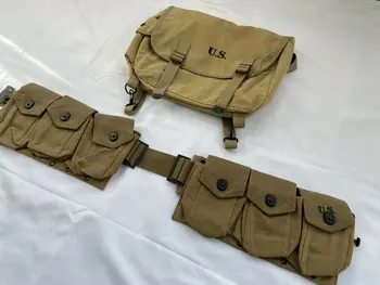 . Вторая мировая война WW2 Армия США M1936 M36 Полевой рюкзак и пояс для снаряжения пехоты ВОЕННЫЙ Изображение 2