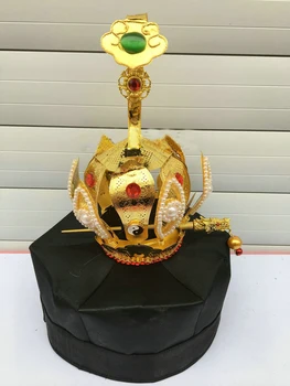 высококачественная даосская кепка Tai chi power cap Crane lotus для косплея, шестиугольные шляпы, даосская шляпа с короной из сплава