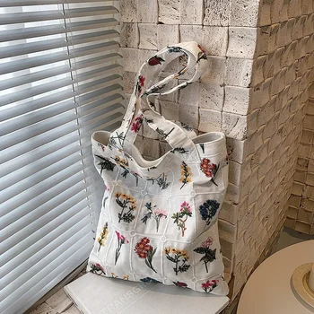 Высококачественные женские сумки с вышивкой, модная женская сумка-тоут, повседневная женская сумка, дизайнерская винтажная сумка на плечо для женщин