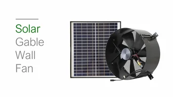 Вытяжной Вентилятор Двигателя Постоянного Тока мощностью 30 Вт 14 Дюймов Промышленный Умный Солнечный Настенный Вентилятор Вентиляции с Солнечной Энергетической Системой Изображение 2