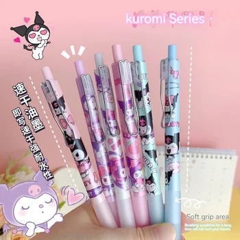Гелевые ручки Sanrio 24шт мультсериал Kuromi Hello Kitty Офисная ручка для печати 0,5 мм Студенческая ручка-закладка Канцелярские принадлежности Оптовые подарки