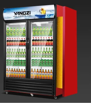 Двухдверный витринный шкаф для напитков с воздушным охлаждением, рефрижераторная морозильная камера, морозильная камера для хранения свежих холодных напитков, коммерческий пивной рефр Изображение 2