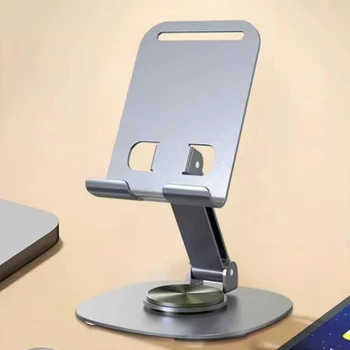 Держатель для телефона на столе, Складная металлическая подставка для телефона, Регулируемая высота, Держатель для планшета, вращающийся на 360 градусов, устойчивая противоскользящая подставка для мобильного телефона